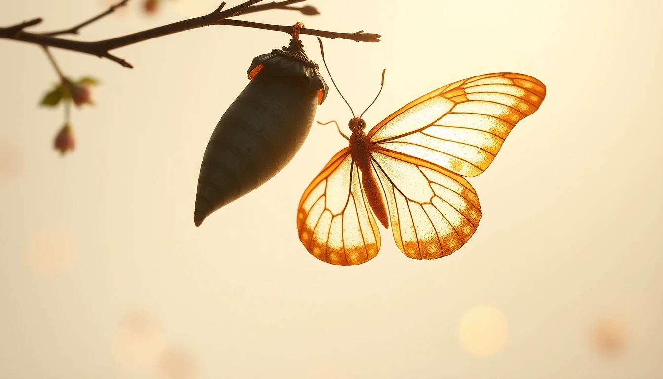 A butterfly resting on a sunlit flower, wings still drying