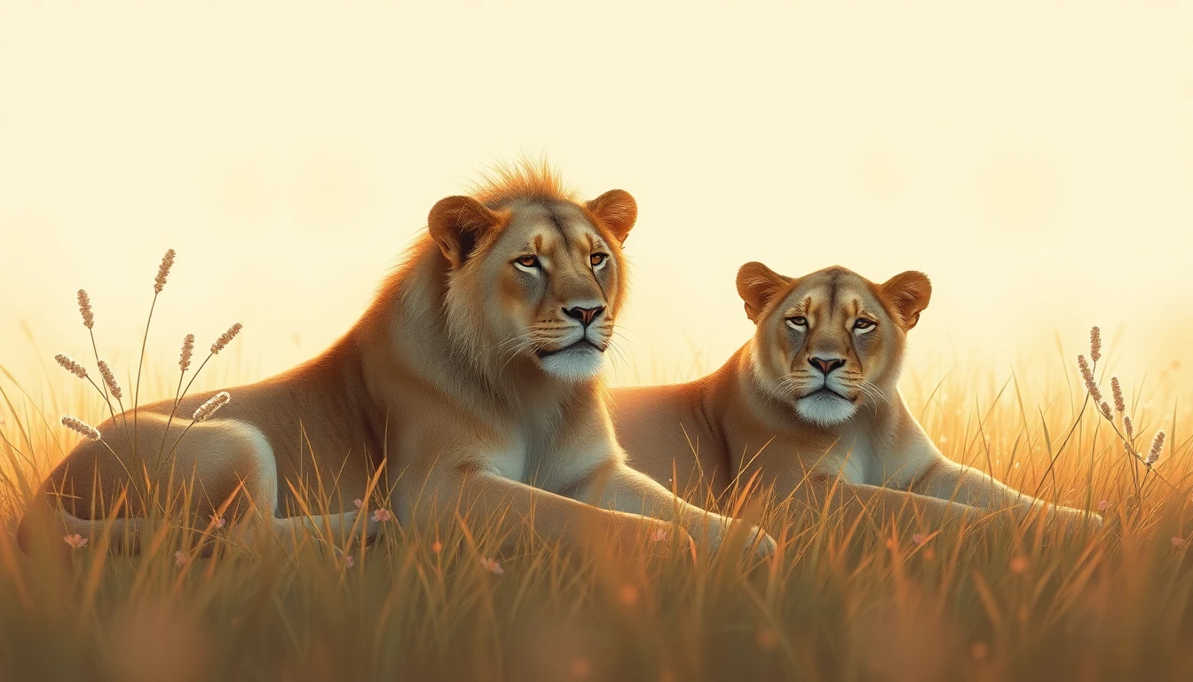 A lioness rests with her pride sisters in sun-warmed grass